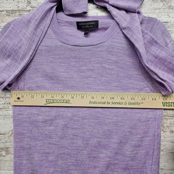 Banana Republic 100% Merino Wool Women's Sweater Size XS Lilac Spring Preppy - Picture 7 of 7